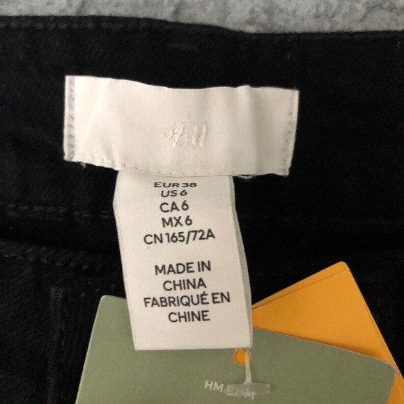 H&M Jeans Womens 6 Black Denim Slim High Waist Ankle Length Comfort Stretch Core - Picture 5 of 12